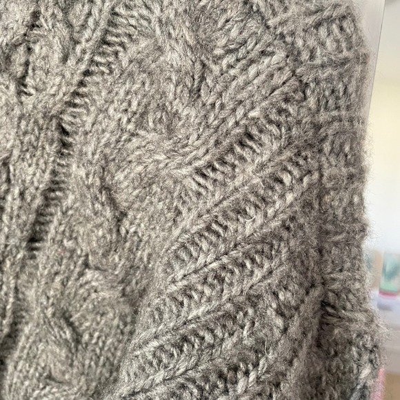 Abercrombie & Fitch Cropped Cable Knit Mock Neck Sweater Grey Size XS - Picture 5 of 7